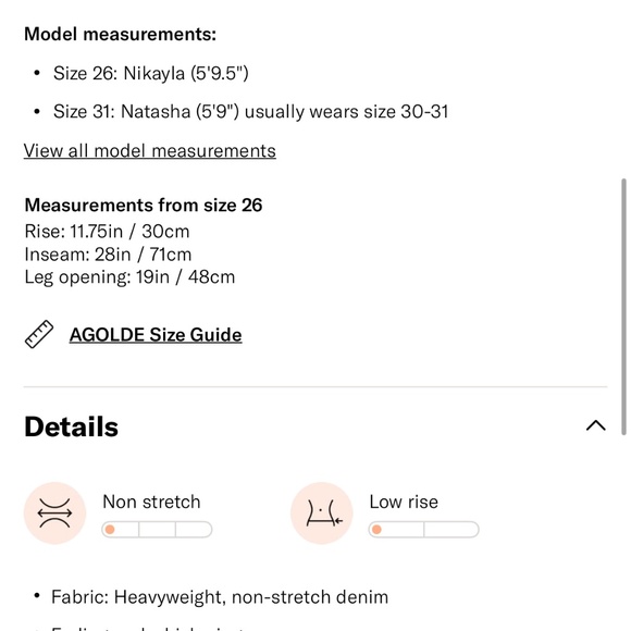 Agolde low slung baggy jeans 28” - Picture 4 of 8